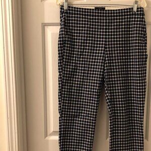 J. Crew Pants Womens 6 Martie Plaid Navy Blue & White Gingham  Career Pre
